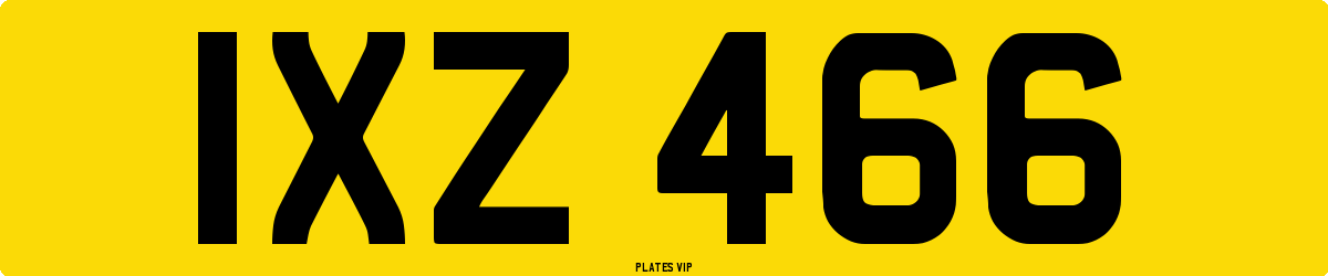 IXZ 466 Number Plate