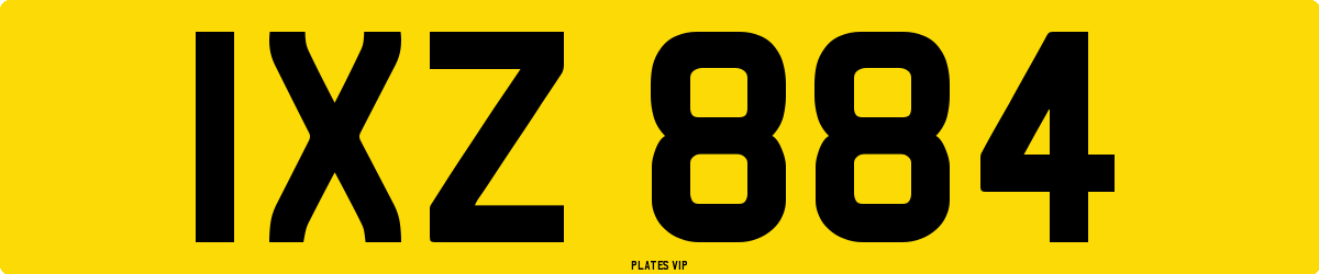 IXZ 884 Number Plate