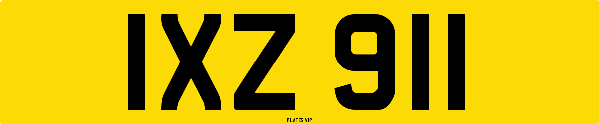 IXZ 911 Number Plate