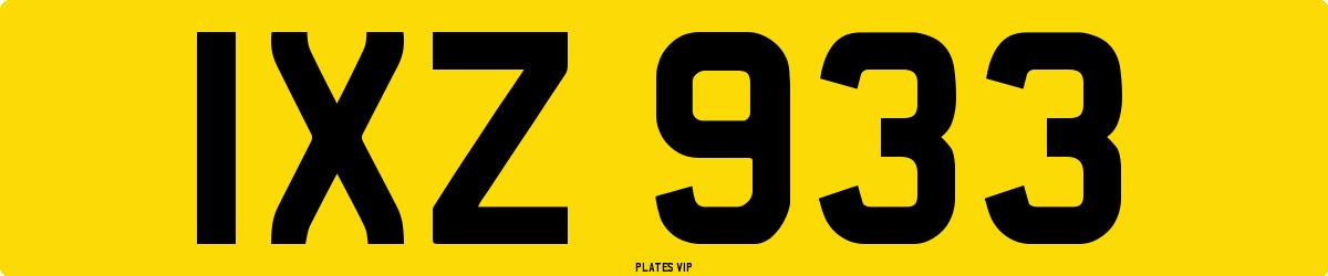 IXZ 933 Number Plate