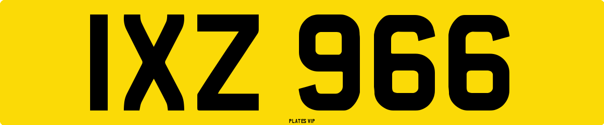 IXZ 966 Number Plate