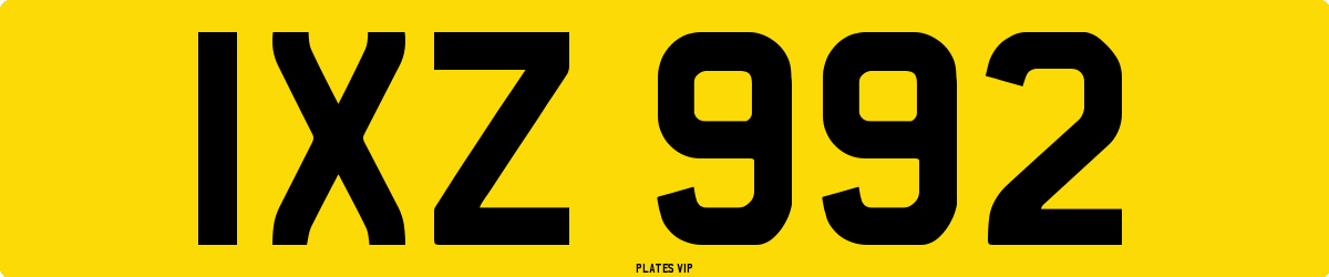 IXZ 992 Number Plate