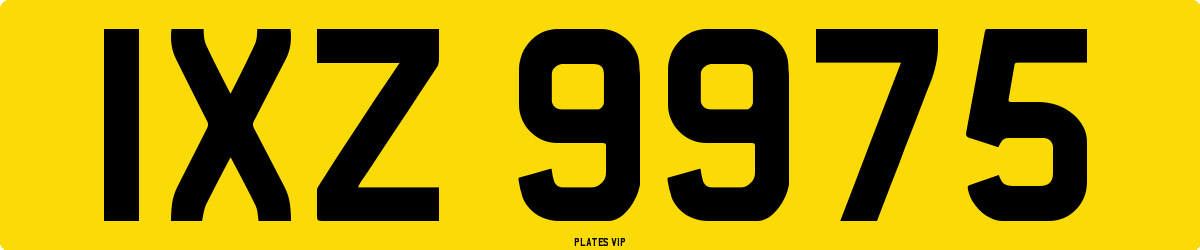IXZ 9975 Number Plate