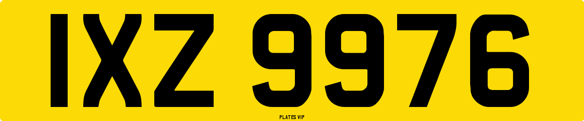 IXZ 9976 Number Plate