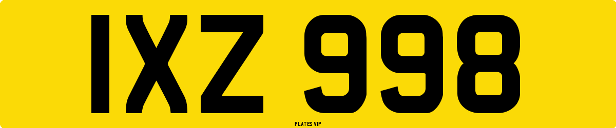 IXZ 998 Number Plate