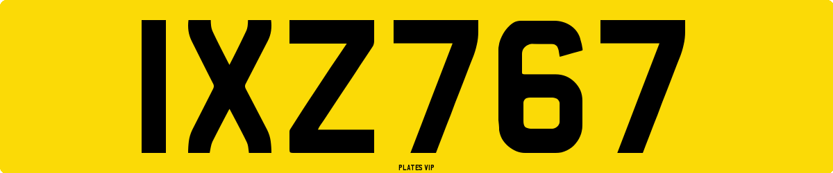 IXZ767 Number Plate