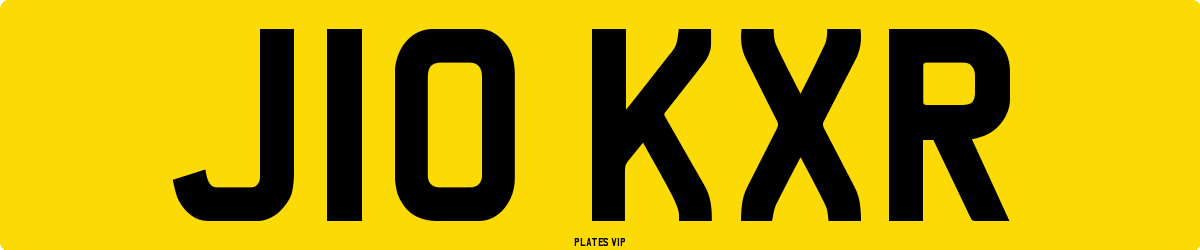 J10 KXR Number Plate