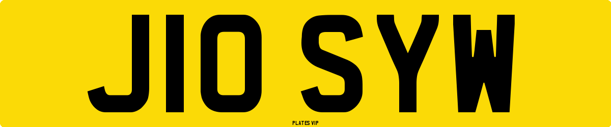 J10 SYW Number Plate