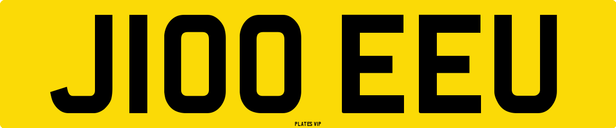 J100 EEU Number Plate