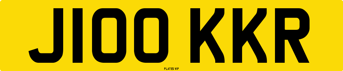 J100 KKR Number Plate