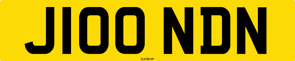 J100 NDN Number Plate