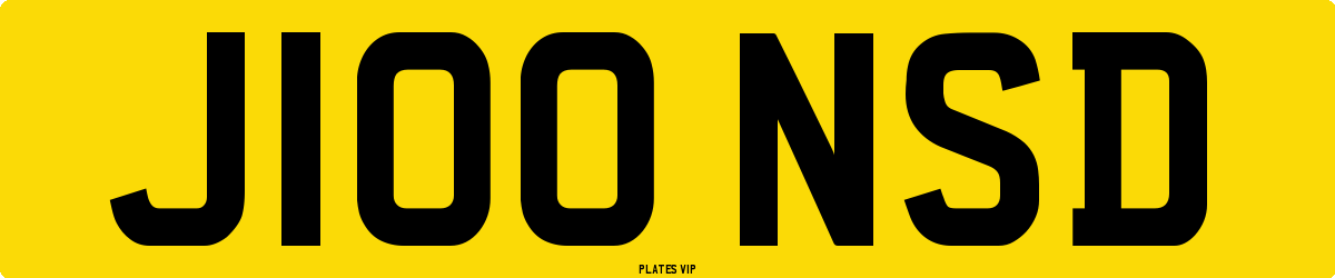 J100 NSD Number Plate
