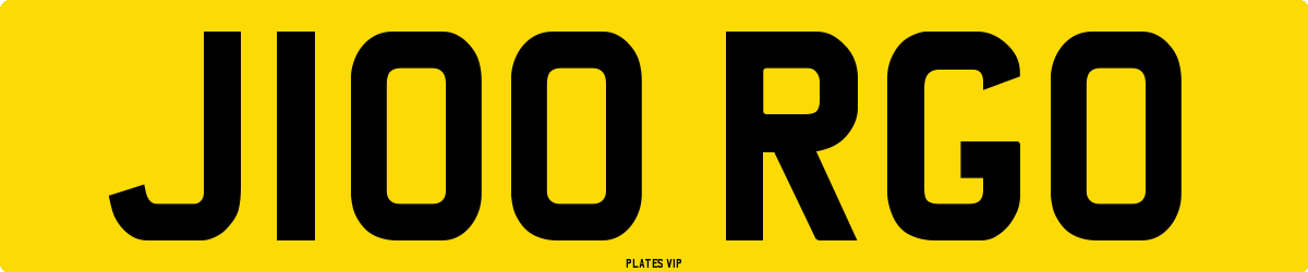 J100 RGO Number Plate
