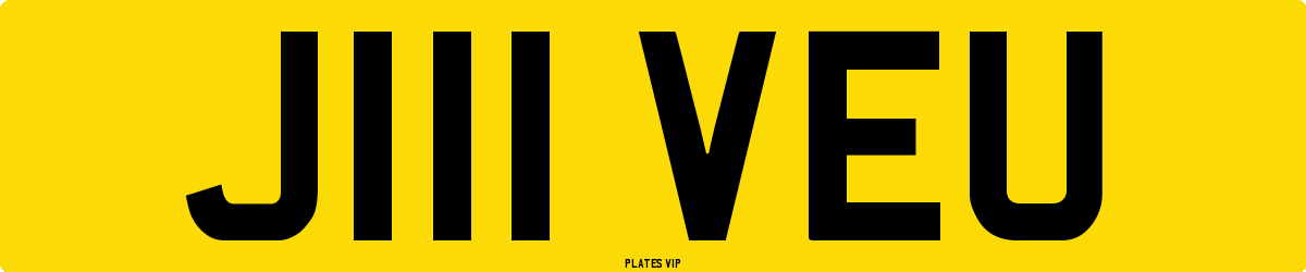 J111 VEU Number Plate