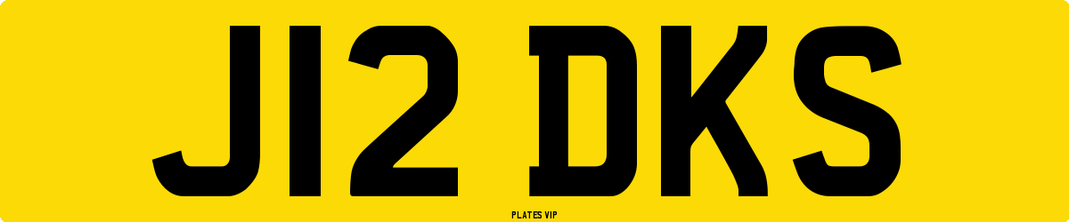 J12 DKS Number Plate