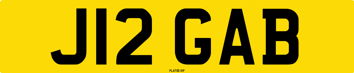 J12 GAB Number Plate