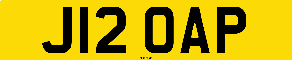 J12 OAP Number Plate