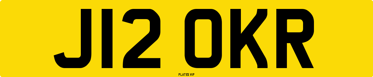 J12 OKR Number Plate