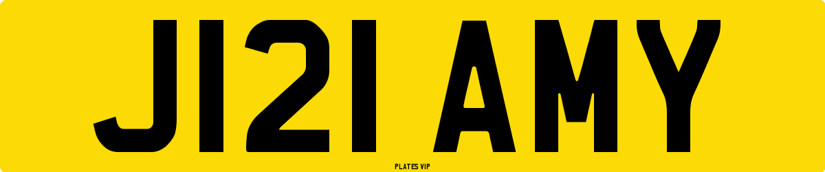 J121 AMY Number Plate