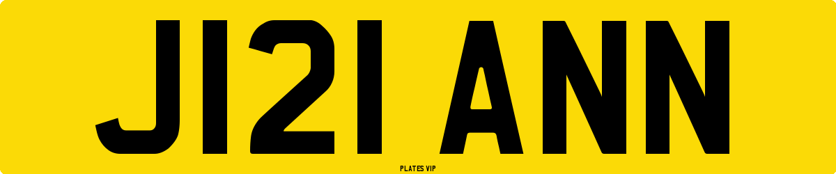 J121 ANN Number Plate