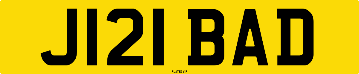 J121 BAD Number Plate