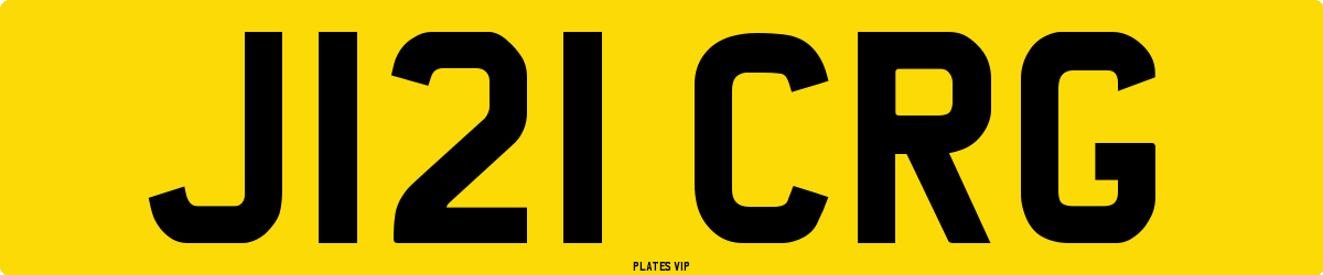 J121 CRG Number Plate