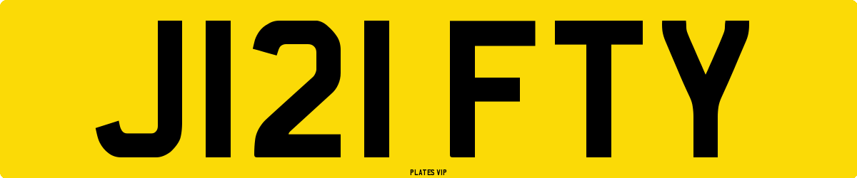 J121 FTY Number Plate