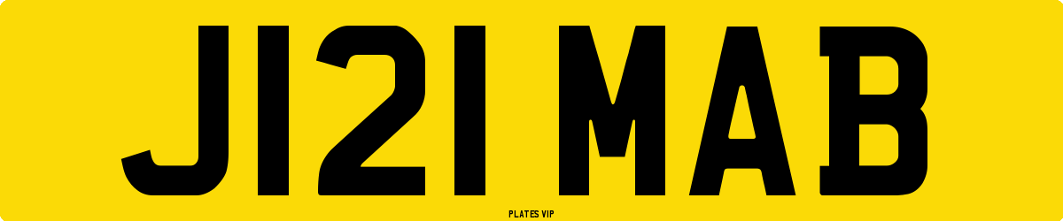 J121 MAB Number Plate