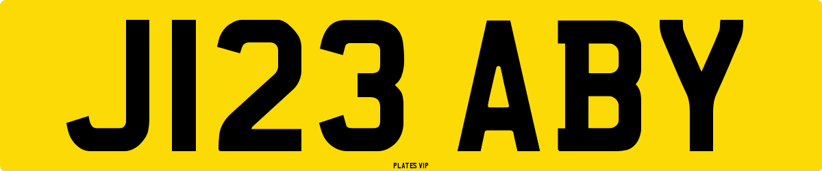 J123 ABY Number Plate