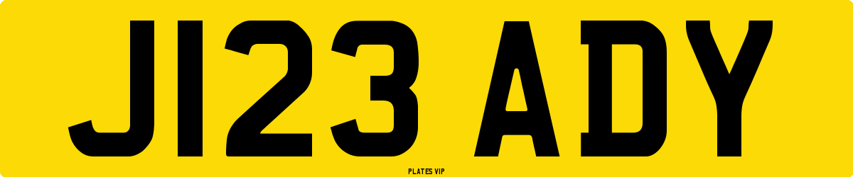 J123 ADY Number Plate