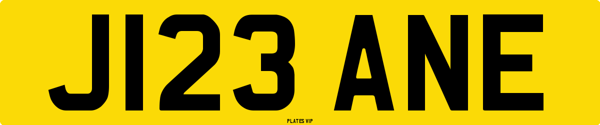 J123 ANE Number Plate