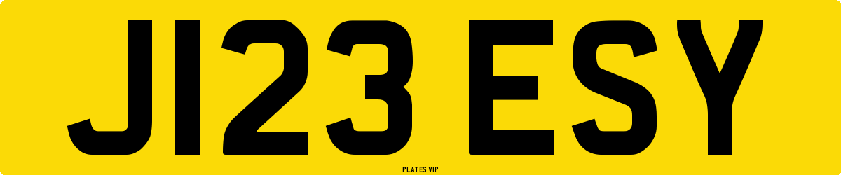 J123 ESY Number Plate