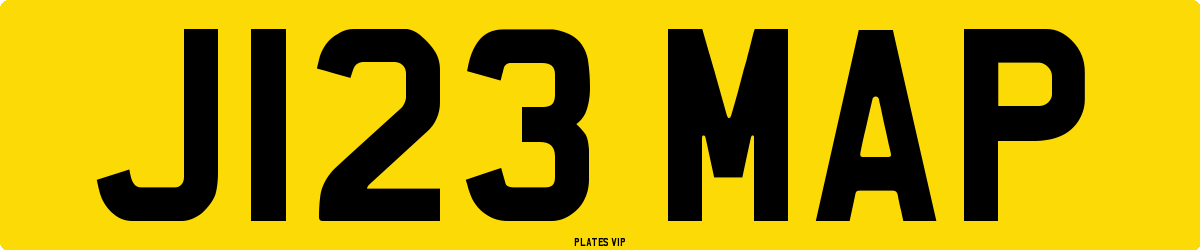 J123 MAP Number Plate