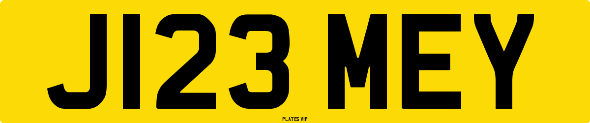 J123 MEY Number Plate