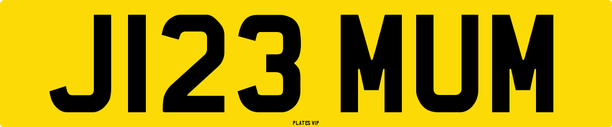 J123 MUM Number Plate