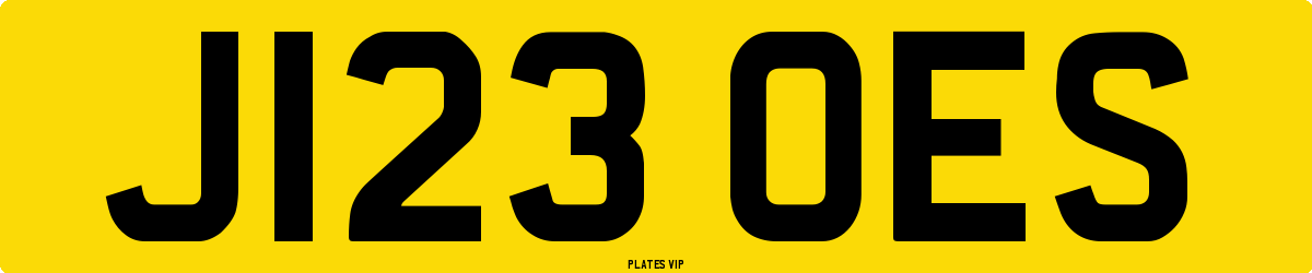 J123 OES Number Plate