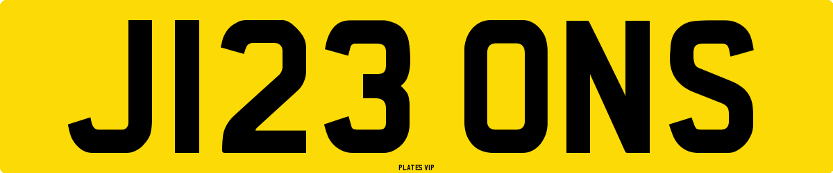 J123 ONS Number Plate