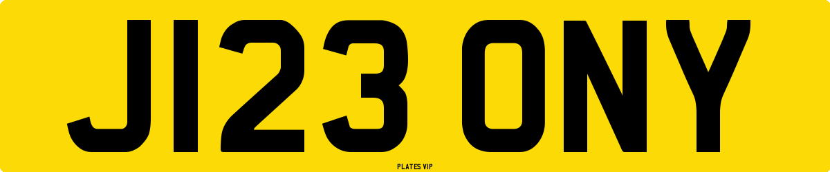 J123 ONY Number Plate
