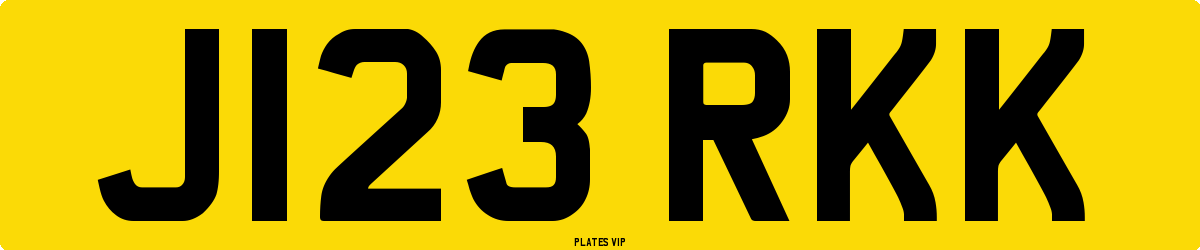 J123 RKK Number Plate