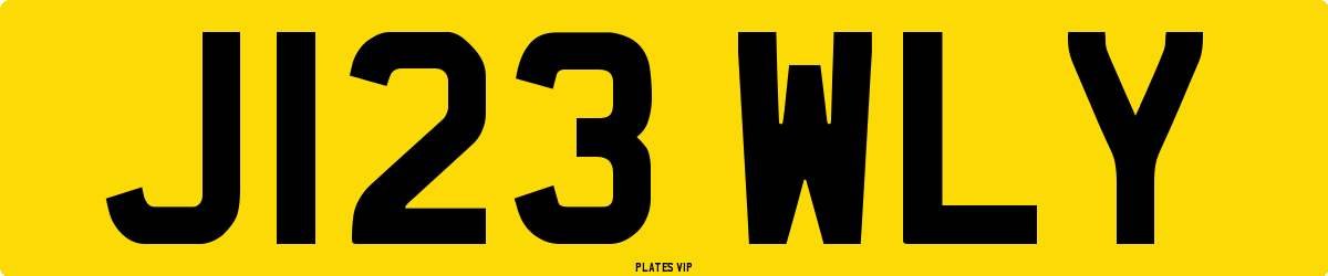 J123 WLY Number Plate