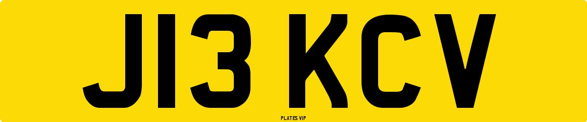 J13 KCV Number Plate