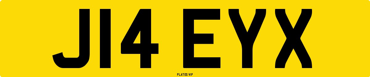 J14 EYX Number Plate