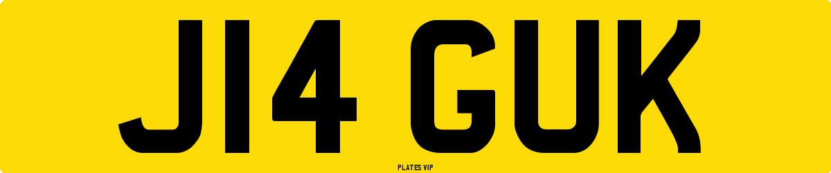 J14 GUK Number Plate