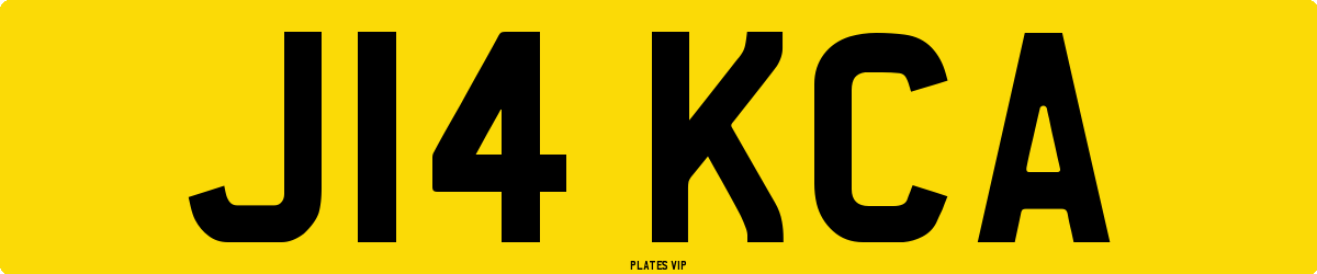J14 KCA Number Plate