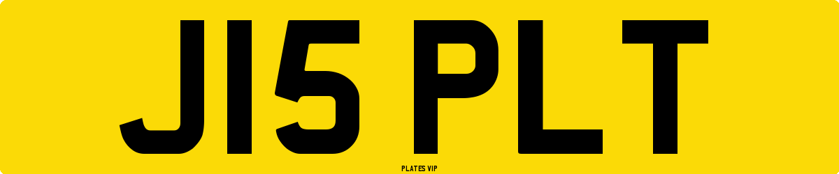 J15 PLT Number Plate