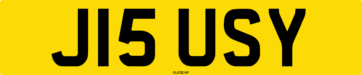 J15 USY Number Plate