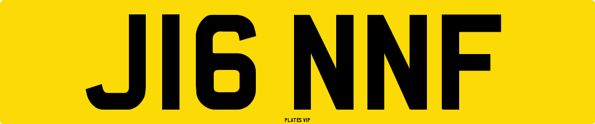 J16 NNF Number Plate