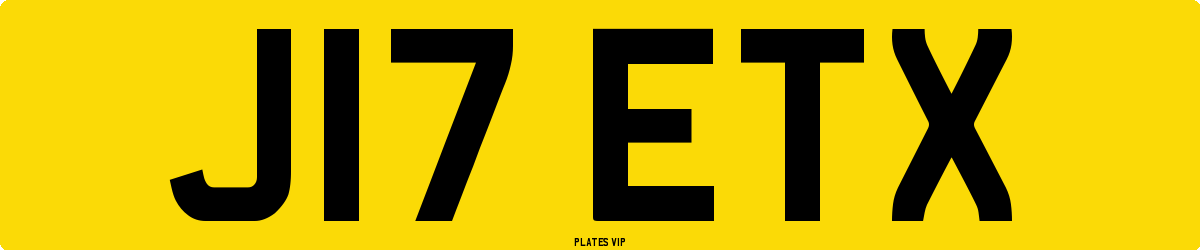 J17 ETX Number Plate