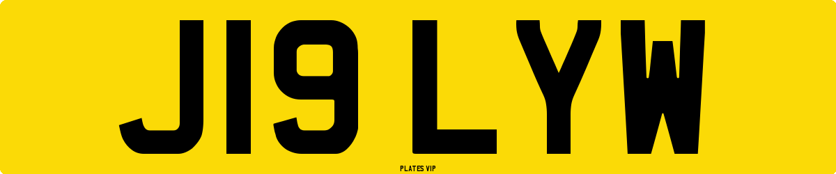 J19 LYW Number Plate