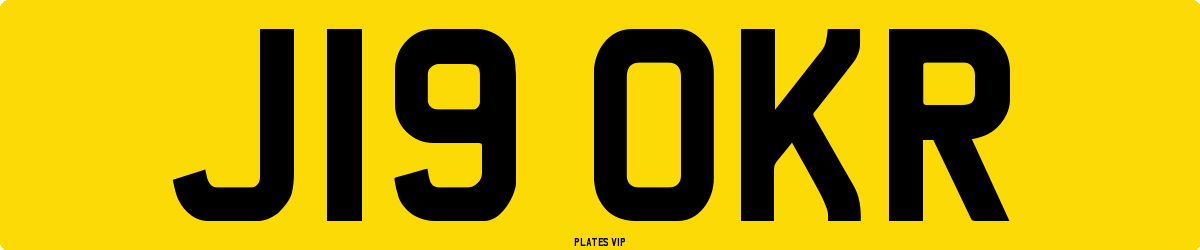 J19 OKR Number Plate
